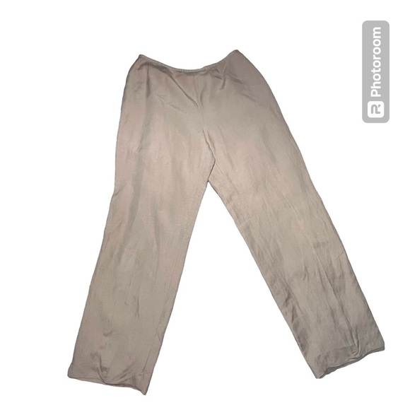 Kasper Linen Dress Pants Slacks Women's Sz 8 Lining Flat front tan beige work 8 - Picture 3 of 7
